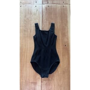 Revolution Dancewear Kids Black Cotton Blend Sleeveless Leotard Child Large